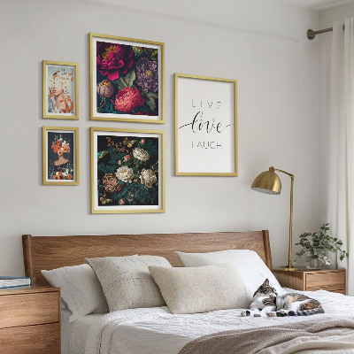Pared galería de arte eslóganes motivacionales florales
