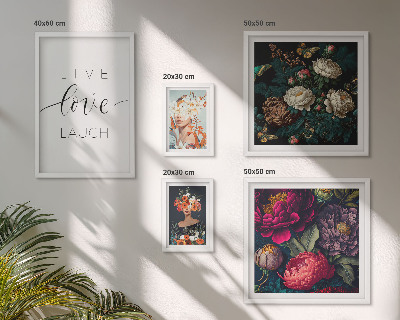 Pared galería de arte eslóganes motivacionales florales