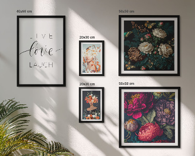 Pared galería de arte eslóganes motivacionales florales
