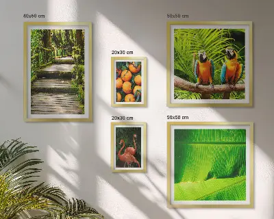 Conjunto de cuadros decorativos con motivos de frutas tropicales