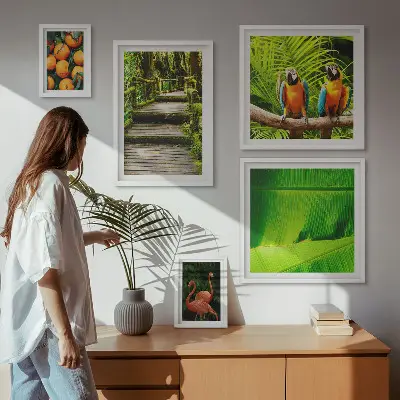 Conjunto de cuadros decorativos con motivos de frutas tropicales