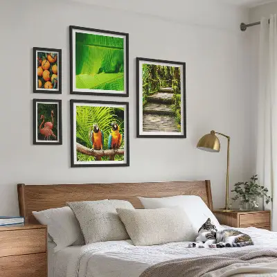 Conjunto de cuadros decorativos con motivos de frutas tropicales