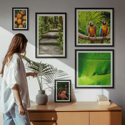 Conjunto de cuadros decorativos con motivos de frutas tropicales