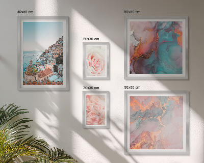Pared galería de arte Paisajes románticos de color rosa