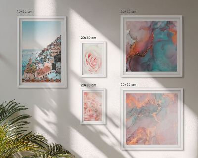 Pared galería de arte Paisajes románticos de color rosa