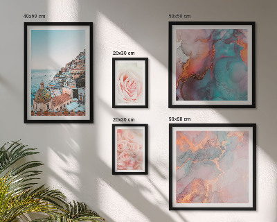 Pared galería de arte Paisajes románticos de color rosa