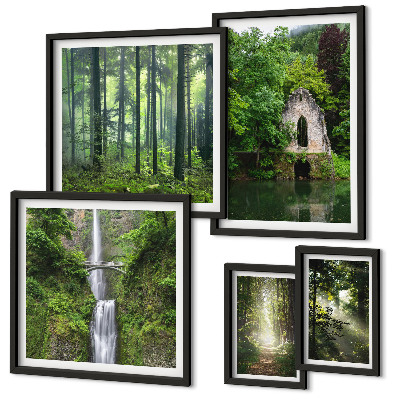 Conjunto de cuadros decorativos Bosques verdes, cascadas, naturaleza