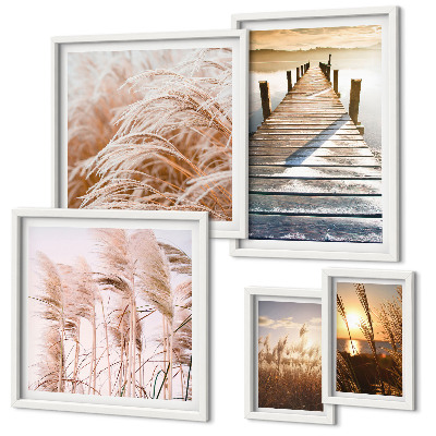 Set de 5 cuadros para salón Vistas tranquilas de la naturaleza.