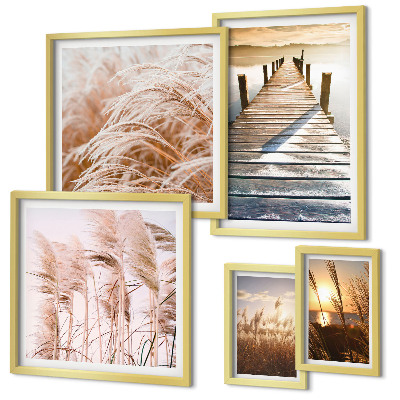 Set de 5 cuadros para salón Vistas tranquilas de la naturaleza.