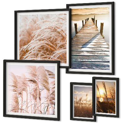 Set de 5 cuadros para salón Vistas tranquilas de la naturaleza.