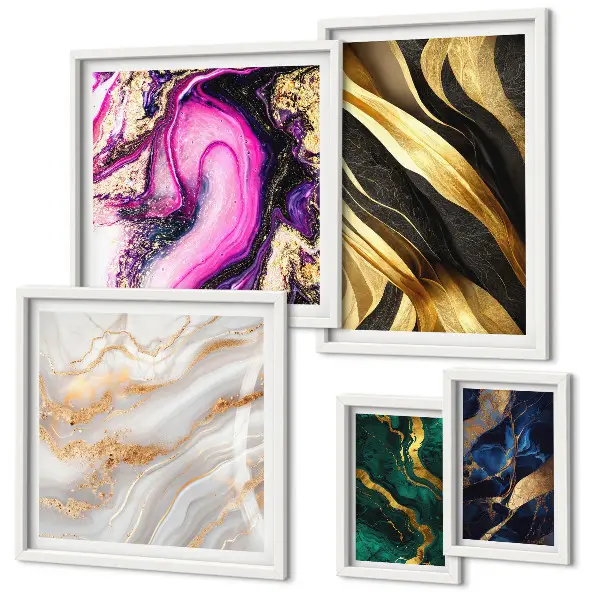 Pared galería de arte con patrones modernos abstractos