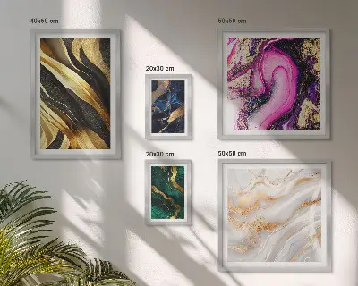 Pared galería de arte con patrones modernos abstractos