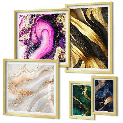 Pared galería de arte con patrones modernos abstractos