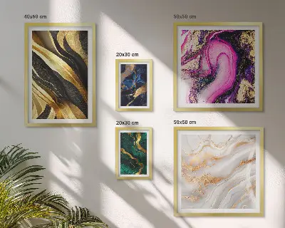 Pared galería de arte con patrones modernos abstractos