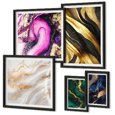 Pared galería de arte con patrones modernos abstractos