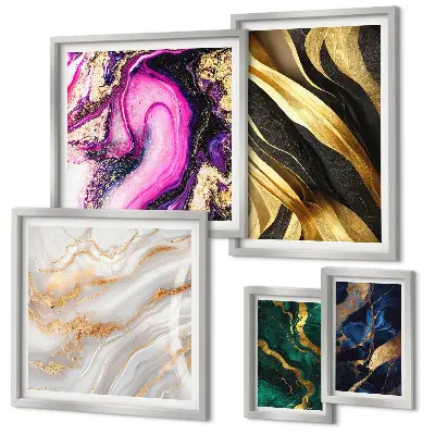 Pared galería de arte con patrones modernos abstractos