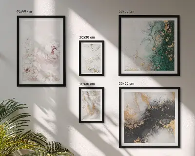 Conjunto de cuadros decorativos estilo abstracto con detalles florales