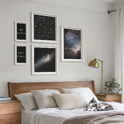 Set de 5 cuadros para salón Inspiraciones cósmicas y motivación