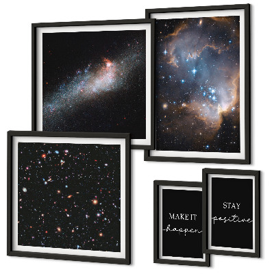 Set de 5 cuadros para salón Inspiraciones cósmicas y motivación