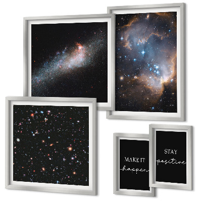 Set de 5 cuadros para salón Inspiraciones cósmicas y motivación