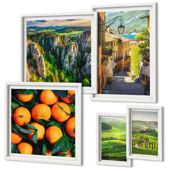 Conjunto de cuadros decorativos de encantadores paisajes rurales