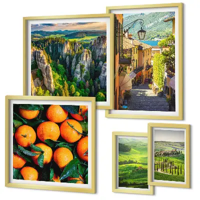 Conjunto de cuadros decorativos de encantadores paisajes rurales