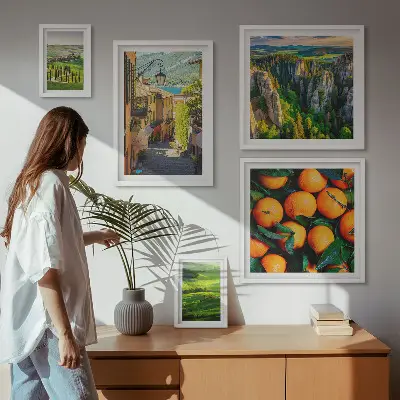 Conjunto de cuadros decorativos de encantadores paisajes rurales