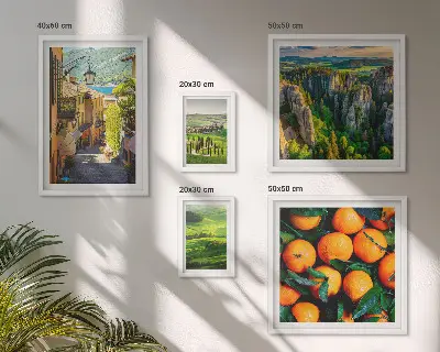 Conjunto de cuadros decorativos de encantadores paisajes rurales