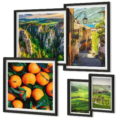 Conjunto de cuadros decorativos de encantadores paisajes rurales