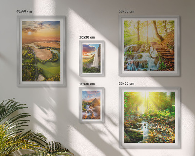 Set de 5 cuadros para salón Paisajes cascadas valles