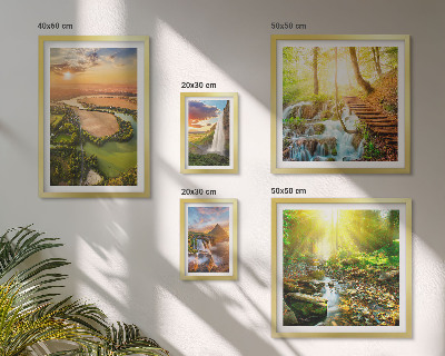 Set de 5 cuadros para salón Paisajes cascadas valles