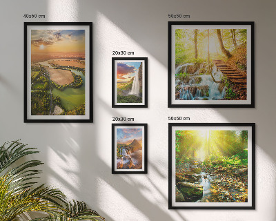 Set de 5 cuadros para salón Paisajes cascadas valles