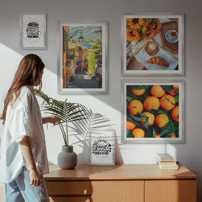 Pared galería de arte Vistas de las calles desde el café