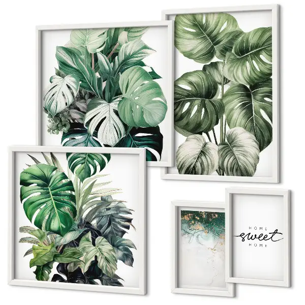 Conjunto de cuadros decorativos con motivos vegetales modernos