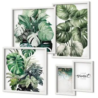 Conjunto de cuadros decorativos con motivos vegetales modernos