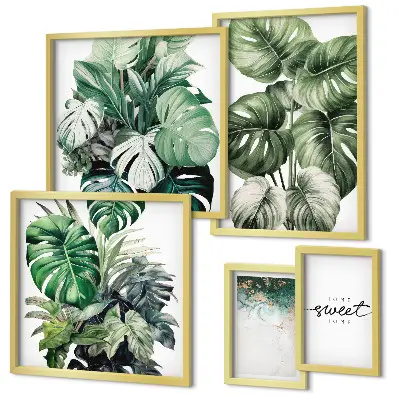 Conjunto de cuadros decorativos con motivos vegetales modernos