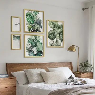 Conjunto de cuadros decorativos con motivos vegetales modernos