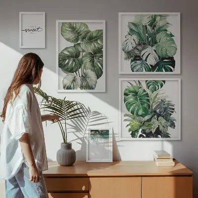 Conjunto de cuadros decorativos con motivos vegetales modernos