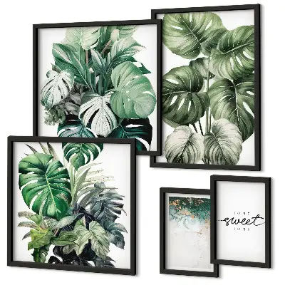 Conjunto de cuadros decorativos con motivos vegetales modernos