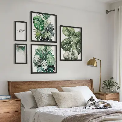 Conjunto de cuadros decorativos con motivos vegetales modernos