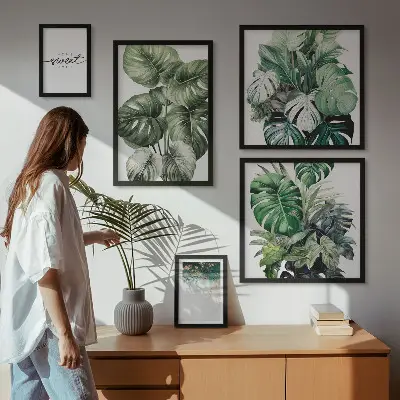 Conjunto de cuadros decorativos con motivos vegetales modernos