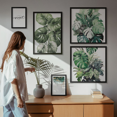 Conjunto de cuadros decorativos motivos vegetales modernos
