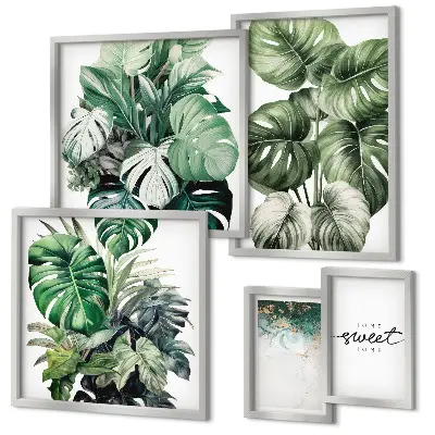 Conjunto de cuadros decorativos con motivos vegetales modernos