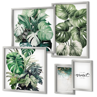 Conjunto de cuadros decorativos motivos vegetales modernos