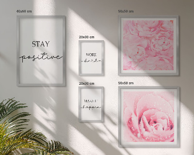 Set de 5 cuadros para salón Frases motivacionales sobre flores