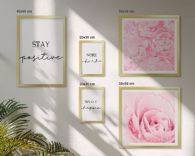 Set de 5 cuadros para salón Frases motivacionales sobre flores