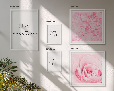 Set de 5 cuadros para salón Frases motivacionales sobre flores