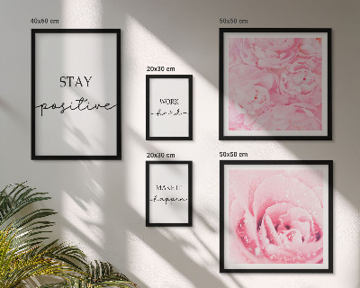 Set de 5 cuadros para salón Frases motivacionales sobre flores