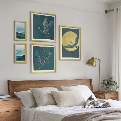 Conjunto de cuadros decorativos Paisajes, aves, cielo nocturno