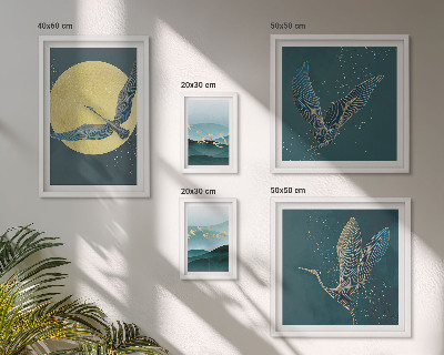 Conjunto de cuadros decorativos Paisajes, aves, cielo nocturno